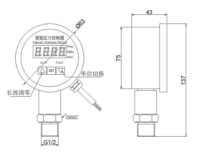 徑向青青草污的APP下载控製器尺寸圖