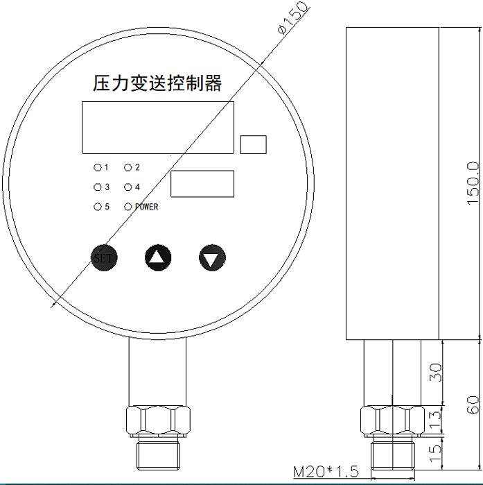 HDK150數字青青草污的APP下载控製器尺寸圖
